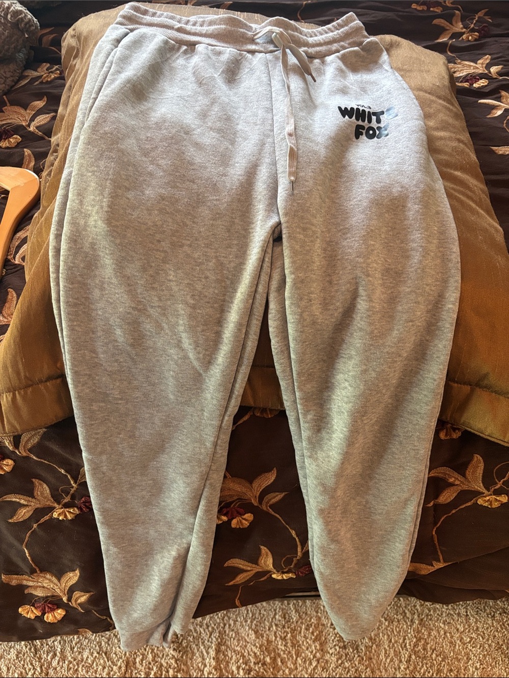 White Fox Boutique Heather Gray Logo Joggers